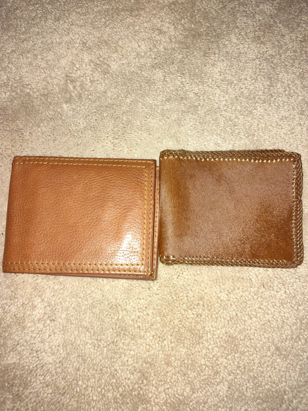 Genuine Leather Wallet Bundle RFID Trifold & Western Cowhide Hair on Hide